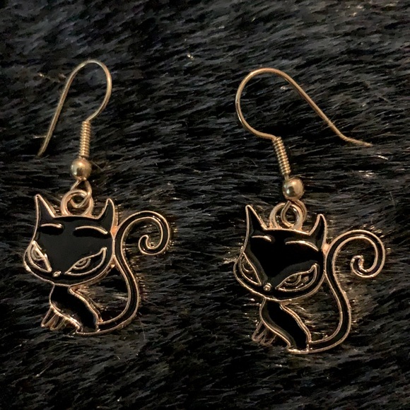 🖤🖤🖤Black Cat Earrings 🐈‍⬛🐈‍⬛Halloween - Picture 2 of 3